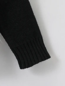SHEIN 青少年男孩秋冬休閒拼色拼接毛衣 - 藏蓝色 - 查看 7