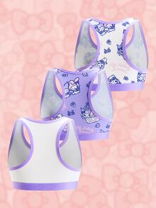 HELLO KITTY AND FRIENDS | SHEIN Tween Girl Cartoon Print Casual Everyday Base Layer Top - Purple - View 2