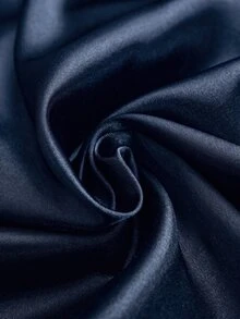 SHEIN 女款優雅深V領蕾絲拼接修身黑色洋裝 - 寶藍色 - 查看 6