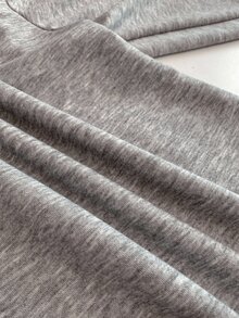 SHEIN EZwear 淺灰色女款露肩寬鬆休閒長袖衛衣 - 淺灰色 - 查看 7