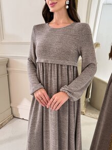 Al Najma Women's Elegant Commute Arabian Dress - Khaki - View 5