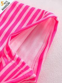 [5pcs Randomly Sent]Young Girl Pink Series Boyshort Underwear, Holiday Style Best Gift For Kids - Multicolor - View 5