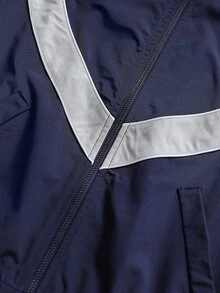 Boys' Spring/Autumn High Collar Zipper Jacket, Solid Color Patchwork Fashionable & Premium, Suitable For Daily Wear And Sports, Minimalist Design, Comfortable And Versatile; Essential Item For Teenagers In Spring/Autumn - Blue - View 7