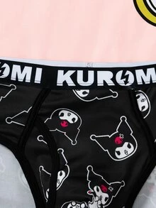 HELLO KITTY AND FRIENDS | SHEIN Celana Dalam Segitiga Pria Bergambar Kartun untuk Pemakaian Sehari-hari dan di Rumah - Hitam - View 4