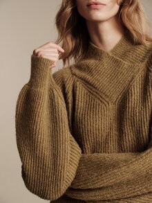 Anewsta Essential Women's Loose Fit Slimming High Neck Sweater Top, Autumn/Winter New Style - Green - View 2
