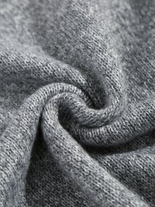 GlowEve CURVE Plus Size Women's Floral Trim Polo Collar Long Sleeve Casual Sweater - Grey - View 4