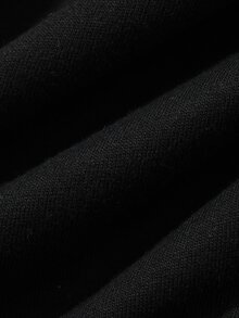 FRIFUL 女款夏季新款圓領短袖拼接透視布料銀箔字母印花寬鬆百搭T恤圖案上衣 - 黑色 - 查看 7