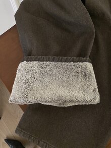 DAZY 女款保暖內裡休閒百搭日常穿著牛仔褲 - 咖啡棕 - 查看 9