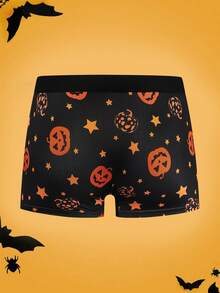 Notgurli Halloween Pumpkin Men's Boxer Briefs, Funny Pumpkin Head Print - Multicolor - View 2