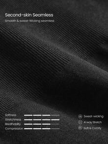 GLOWMODE Second-Skin Seamless Training Day Cropped Long Sleeve Training Top With Side Ruching & Ribbed Cuffs Training Workout Gym Fitness Fall Wear - Black - View 6