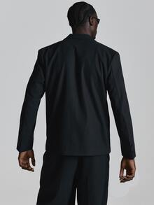 Musero Boxy Fit Pinstripe Blazer Metal Chest Welt Pocket Co Ord Blazer Only Autum Winter Essentials - Blue - View 5