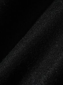 FRIFUL Women's Solid Color Lapel Neck Patchwork Faux Fur Cuff Elegant Overcoat - Black - View 7