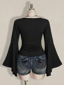 SHEIN ICON 大尺碼女款萬聖節骷髏印花上衣，節日表演服裝 - 彩色 - 查看 2
