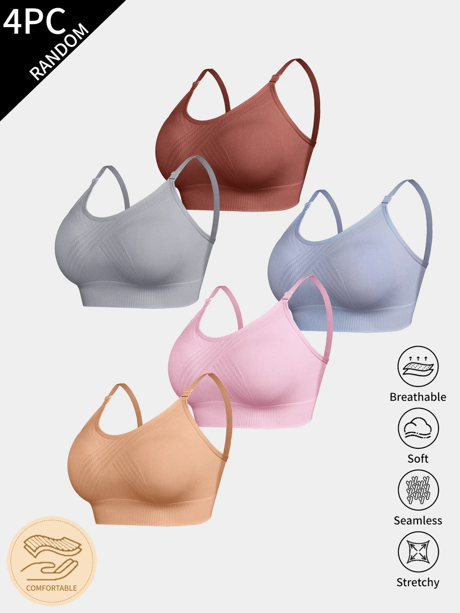 SHEIN Seamless Shoulder Strap Women's Wireless Bra Multi-Piece Blind Box Style