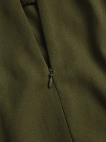 Sweetra 女款素色休閒百搭日常穿著裙 - 軍綠色 - 查看 5