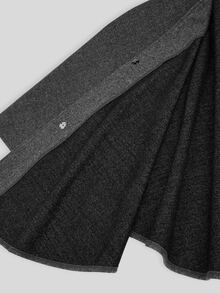 Sweetra Áo khoác choàng có mũ phong cách punk thắt nút size lớn - Xám - Xem 7