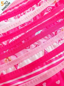 [5pcs Randomly Sent]Young Girl Pink Series Boyshort Underwear, Holiday Style Best Gift For Kids - Multicolor - View 7