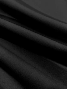 SHEIN 女款秋冬基礎款鈕扣裝飾收腰長袖風衣外套 - 黑色 - 查看 5