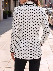 Editum Blazer Wanita Elegan Motif Polkadot untuk Perjalanan Sehari-hari - MultiWarna - View 2