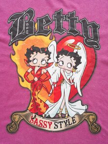 Betty Boop x SHEIN Men's Letter Print Round Neck Short Sleeve Casual T-Shirt - Pink - View 4