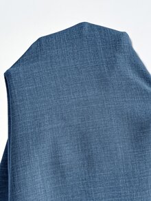 SHEIN 孕婦度假休閒純色襯衫與長褲兩件套 秋季 - 霧霾藍 - 查看 8