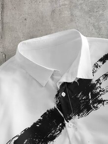 EASEVO Men's Plus Size Fashion Palm Print Long Sleeve Shirt Autumn Winter Halloween Halloween Winter Party Autumn  - White - View 3