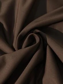 Rometta Plus Size Women's Knitted Vintage Brown Halter Neck Tie Embroidered Ruched Bodycon Mermaid Long Dress For Date, Party And Multiple Occasions - Brown - View 5