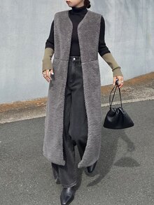 FRIFUL Women's Solid Color Casual Versatile Daily Overcoat - Grey - View 3