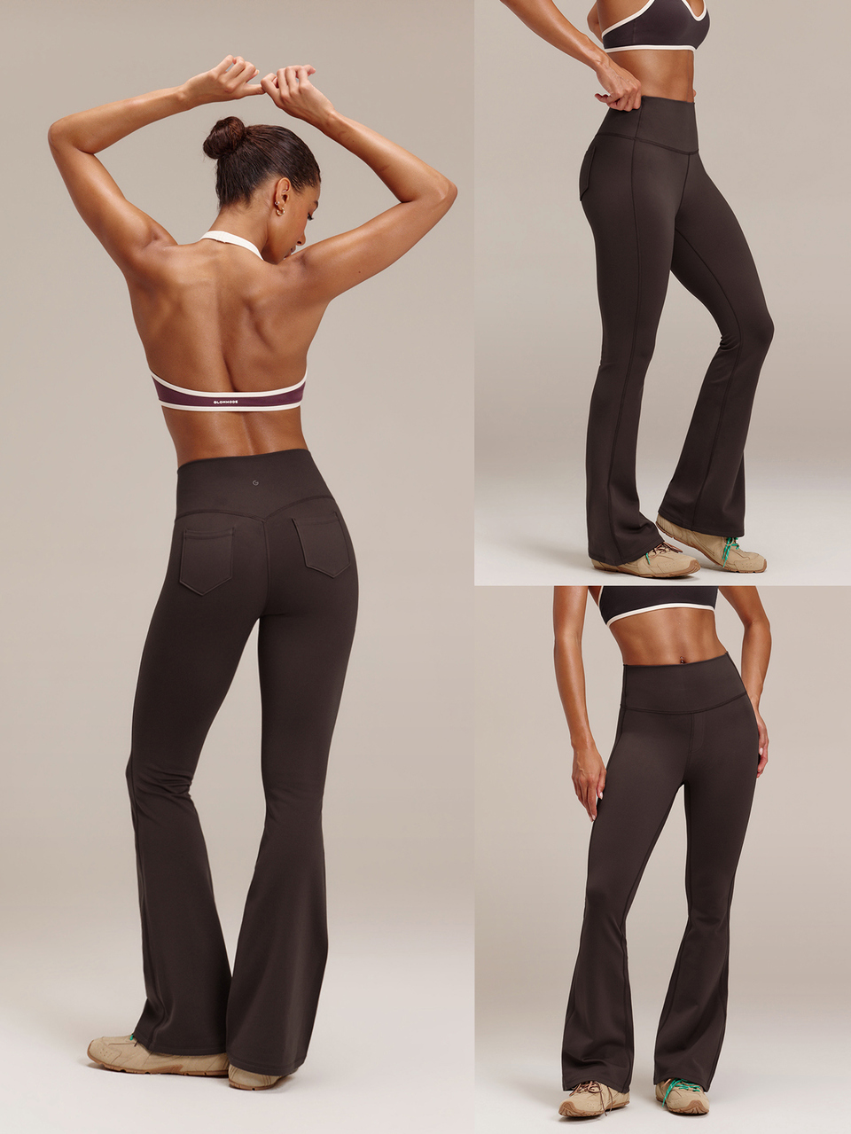 31" FeatherFit™-Warm Work It Ultra-High-Rise Flare Leggings With Faux Work-Pant Details & Back Pockets Yoga Studio Daily Winter Wear