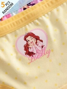 SHEIN Random 5-Piece.Girl Princess Print Cute And Elegant Multi-Color Triangle Underwear. - Multicolor - View 6