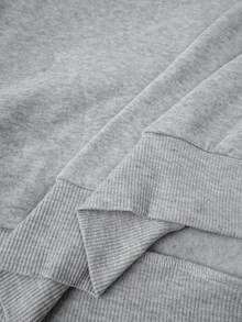EMERY ROSE 2 st plus size damset för hösten med grå sportig casual zip-up sweatshirt och byxor med fickor, 2 delar, höst/vinter, vinterset, loungewear, varmt - Grå - Visa 8