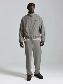 Check Belted Funnel Neck Track Jacket "Musero" Embroidery Deatail On Chest Co Ord Jacket Only Autum Winter Essentials - Multicolor - View 3