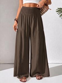 Rafferiza Women's Casual Wide Leg Loose Long Pants - Brown - View 5