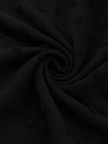 Maweii Plus Size Women's Pleated Side Slit Hem Jacquard Elegant Dress - Black - View 3