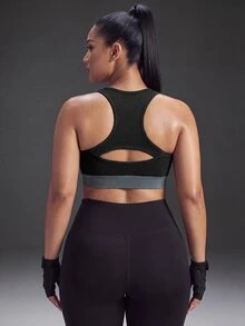 Powerista Plus Size Women's Sports Bra - Black - View 2