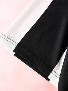 HELLO KITTY AND FRIENDS | SHEIN Men's Letter Print Crew Neck Short Sleeve Casual T-Shirt - Black and White - View 7