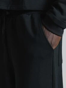 Musero Celana Jogger Jersey Premium Ukuran Besar Model Barrel Leg Dicuci - Hitam - View 5