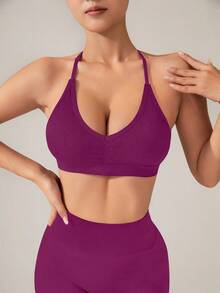 Slayform Slayform Women's Sports Bra (Seamless Black) - Red Violet - View 4