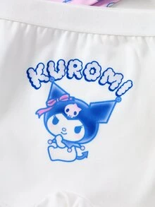 HELLO KITTY AND FRIENDS | SHEIN 3 chiếc quần boyshorts họa tiết tím dễ thương cho bé gái - Hồng - Xem 5