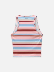 Nöista Part Of A Set, Colorful Striped Activewear Top With Inside Pads And Support. Yoga, Pilates, Barre, Fall, Winter, Casual, Sports, Gym. - Blue - View 9