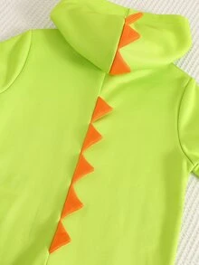 SHEIN Kids Young Boy Casual Cute Glow-In-The-Dark Dinosaur Design Romper Suitable For School, Garden, Beach, Birthday, Fall And Winter - Multicolor - View 4