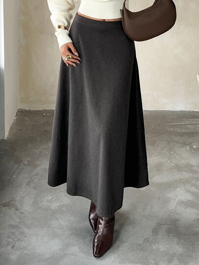 DAZY Women's Casual Solid Color Skirt, Autumn/Winter