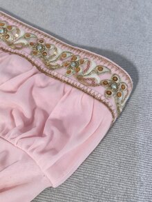 IslaSuriya 女款抓皺休閒百搭日常穿搭抹胸上衣 - 粉色 - 查看 4