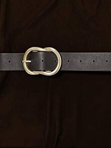 Hotletica Gaun Wanita Elegan Warna Polos dengan Lengan Renda dan Sabuk Pinggang Kasual, Musim Panas - Coklat - View 6
