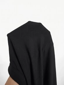 SHEIN Clasi 大尺碼百搭極簡純色修身緊身褲 - 黑色 - 查看 3