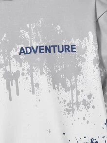 2pcs Teen Boys Gradient Hooded Sweatshirt & Classic Navy Blue Cargo Pants Set, Suitable For Autumn/Winter Outdoor Activities - Navy Blue - View 4