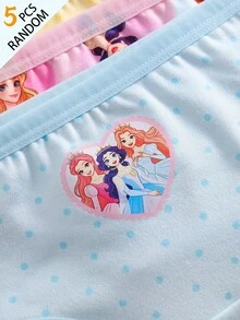 SHEIN Random 5-Piece.Girl Princess Print Cute And Elegant Multi-Color Triangle Underwear. - Multicolor - View 4