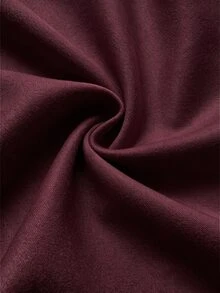 SHEIN Raffinéa Women's Solid Color Long Sleeve Casual Smart Casual Business Casual Suede Drawstring Jacket Office Burgundy Autumn/Winter - Red Violet - View 7