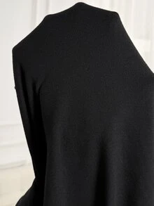 SHEIN Maternity Casual Versatile Solid Color High Waist Leggings - Black - View 5