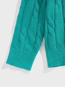 EASEVO Men's Plus Size Fashion Street Cable Knit Long Sleeve Sweater - Green - View 5